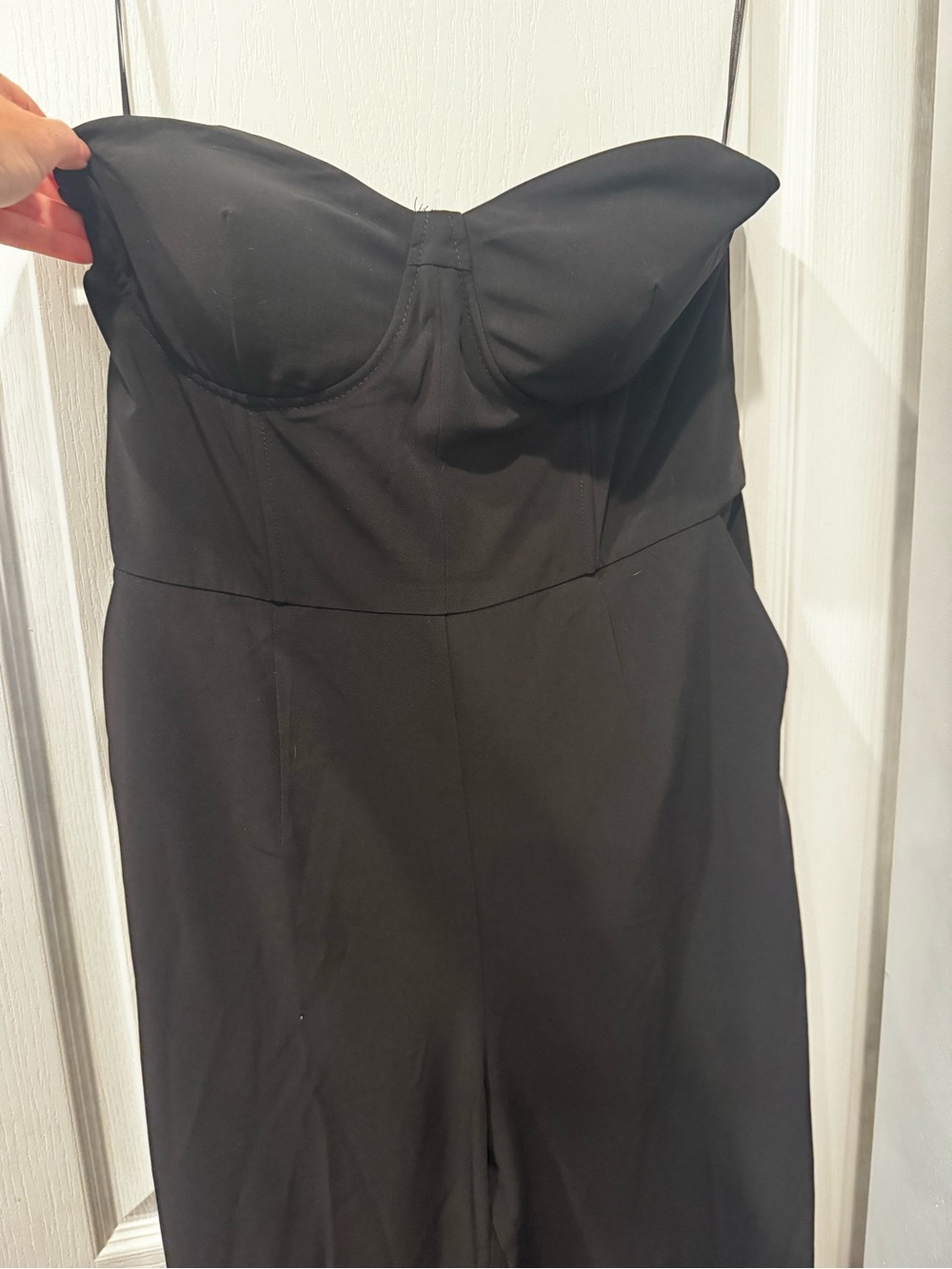 VICI Strapless Black Jumpsuit with Bustier Top. Size L.  Never worn, with tags.